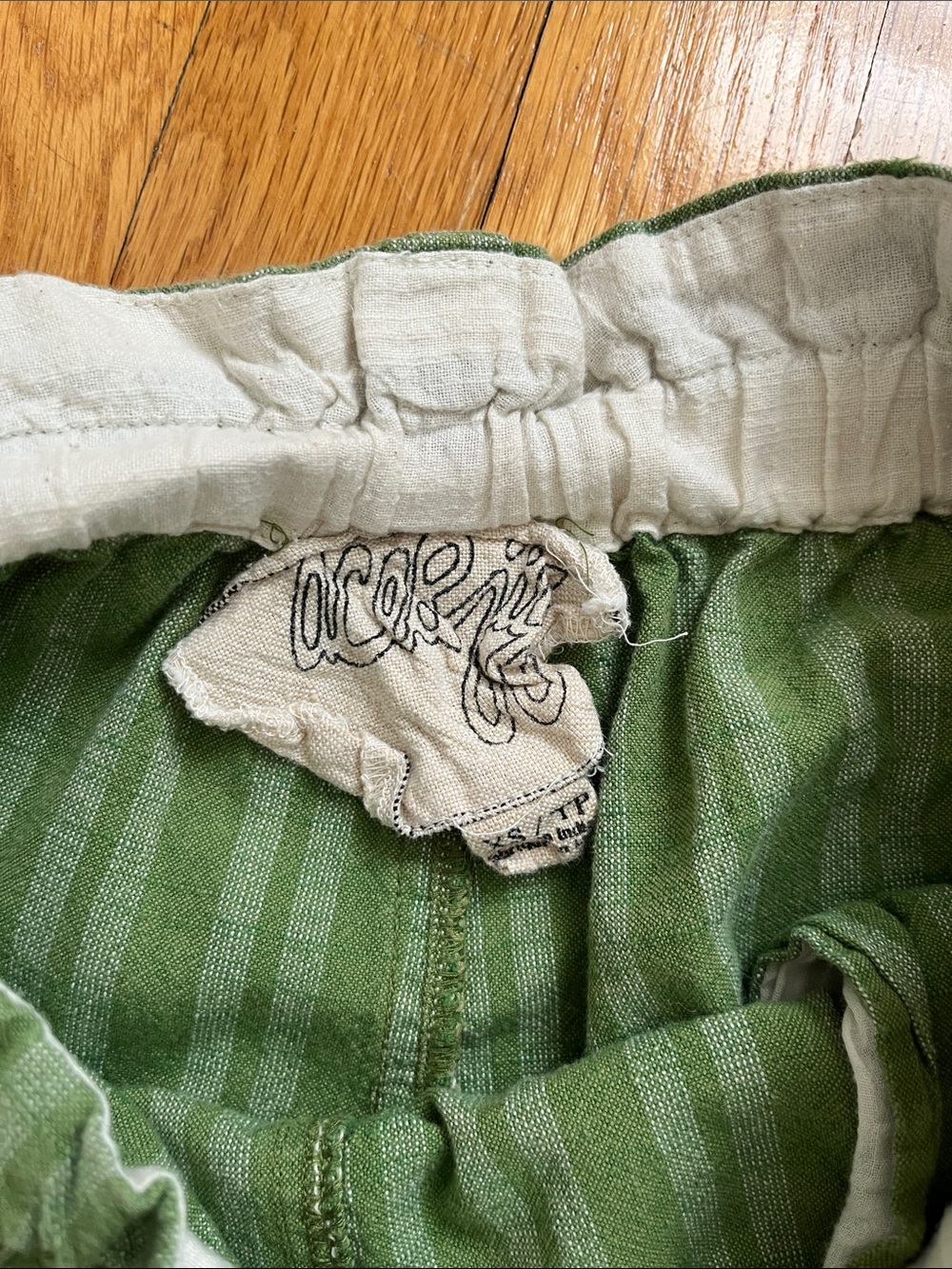 Ace & Jig Hughes Pants in Palm Green Stripe Size XS Pull on 100% Cotton Pant - Picture 4 of 13